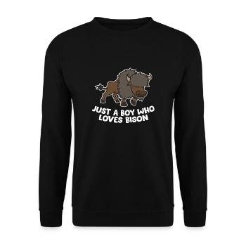 Un seul garçon Qui aime Les Bisons - Sweat-shirt Unisexe - noir - Devant - Alina (178cm) & Michal (187cm)