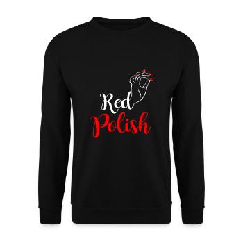 Ongles rouge polish Manucure Nailart - Sweat-shirt Unisexe - noir - Devant - Alina (178cm) & Michal (187cm)