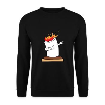 Funny Dabbing Marshmallow Halloween Marshmallows - Unisex Sweatshirt - black - Front - Alina (178cm) & Michal (187cm)