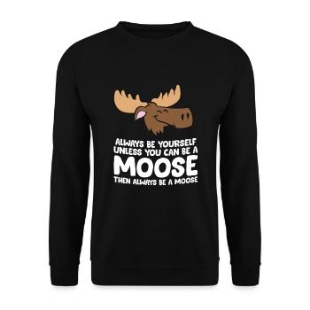Moose Alaska Always Be Yourself Unless You Can Be - Unisex Pullover - Schwarz - Vorne - Alina (178cm) & Michal (187cm)