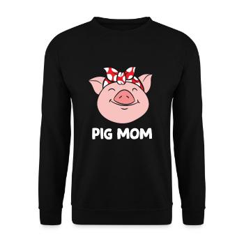 Pig Farmer Mom Love Pigs Pig Mom Funny Pigs - Unisex Pullover - Schwarz - Vorne - Alina (178cm) & Michal (187cm)