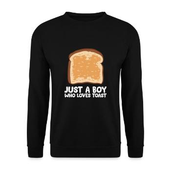 Just a Boy Who Loves Toast - Unisex Sweatshirt - black - Front - Alina (178cm) & Michal (187cm)