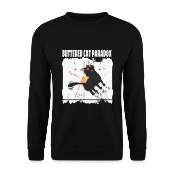 Buttered Cat Paradox Math Physics Cat - Unisex Sweatshirt - black - Front - Alina (178cm) & Michal (187cm)
