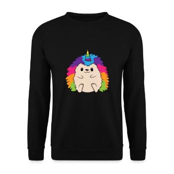 Hedgehog Unicorn Rainbow Hedgehog - Unisex Sweatshirt - black - Front - Alina (178cm) & Michal (187cm)