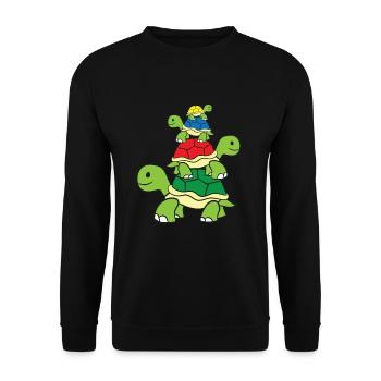 Cute Turtle Tortoises Ocean Love Sea Turtles - Unisex Pullover - Schwarz - Vorne - Alina (178cm) & Michal (187cm)