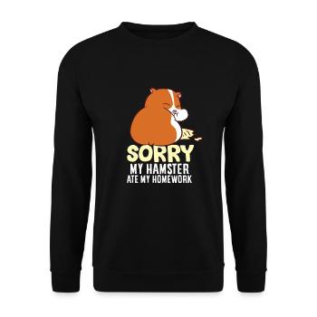 Mon hamster a mangé l’exercice de la maison - Sweat-shirt Unisexe - noir - Devant - Alina (178cm) & Michal (187cm)