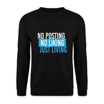 Pas de publication Pas d'aimer juste vivre - Sweat-shirt Unisexe - noir - Devant - Alina (178cm) & Michal (187cm)