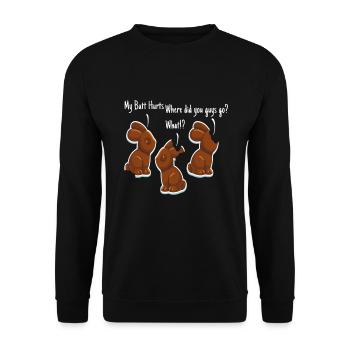 Chocolate Easter Easter Rabbit - Unisex Sweatshirt - black - Front - Alina (178cm) & Michal (187cm)