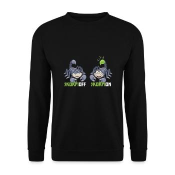 Skorpioff Skorpion Scorpion Insekt - Unisex Pullover - Schwarz - Vorne - Alina (178cm) & Michal (187cm)
