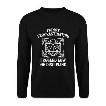Dungeons D20s Cube DM Procrastination RPG Gamer - Unisex Sweatshirt - black - Front - Alina (178cm) & Michal (187cm)