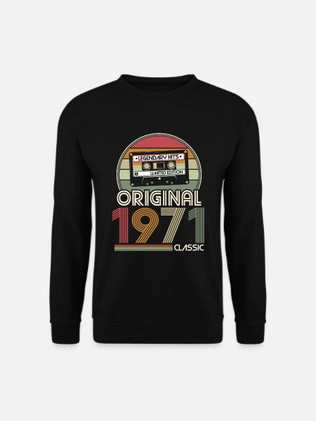 1971 Vintage Millésime anniversaire Retro cadeau - Sweat-shirt Unisexe - noir