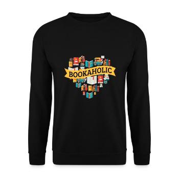 Bookaholic Lire Livre Littérature - Sweat-shirt Unisexe - noir - Devant - Alina (178cm) & Michal (187cm)