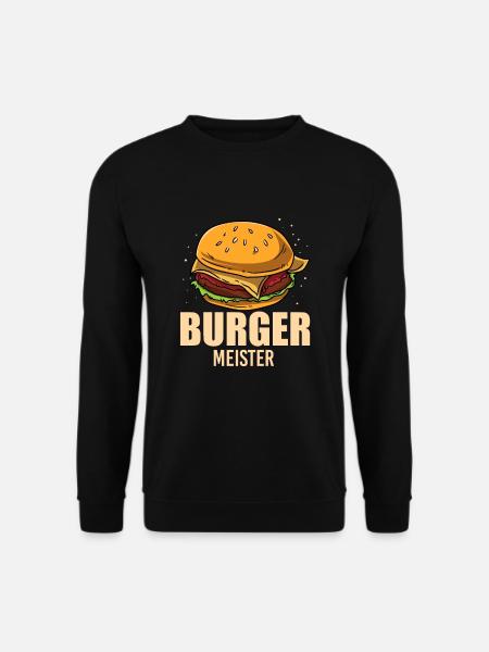 Burger Meister Perfekt Für Grillkönige Burger-Fans - Unisex Pullover - Schwarz