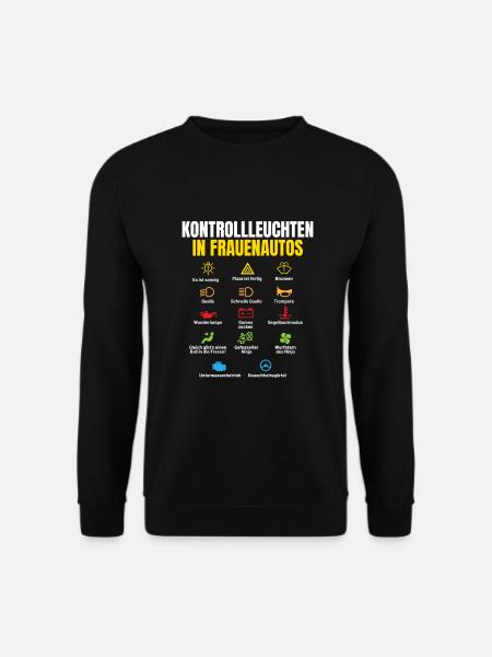Kontrollleuchten in Frauenautos Auto Fun - Unisex Pullover - Schwarz