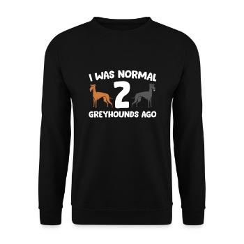 Drôle de lévrier j’étais normal avant 2 lévriers - Sweat-shirt Unisexe - noir - Devant - Alina (178cm) & Michal (187cm)