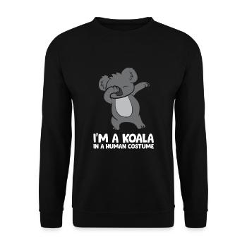 Ich bin ein Koala in einem menschlichen Kostüm - Unisex Pullover - Schwarz - Vorne - Alina (178cm) & Michal (187cm)