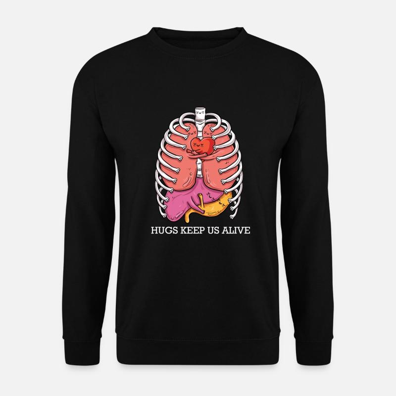 Lustiges Anatomie Motiv Für Umarmungsfans - Unisex Pullover - Schwarz
