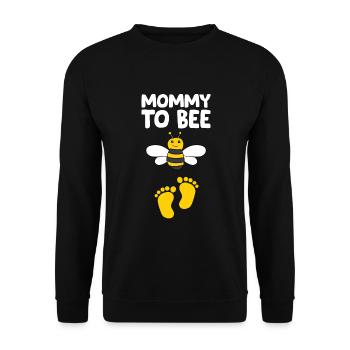 Lustige Biene Liebhaber Mama zu Biene - Unisex Pullover - Schwarz - Vorne - Alina (178cm) & Michal (187cm)