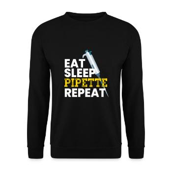 Eat Sleep Pipette Repeat Microbiologie - Sweat-shirt Unisexe - noir - Devant - Alina (178cm) & Michal (187cm)