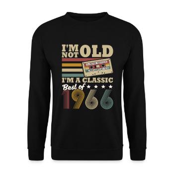 Vintage 1966 born birthday saying - Unisex Sweatshirt - black - Front - Alina (178cm) & Michal (187cm)