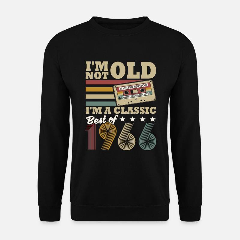 Vintage 1966 born birthday saying - Unisex Sweatshirt - black