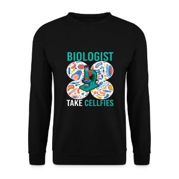 Biologist Take Cellfies Microbiology - Unisex Sweatshirt - black - Front - Alina (178cm) & Michal (187cm)