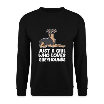 Greyhound Girl Just a Girl Who Loves Greyhounds - Unisex Sweatshirt - black - Front - Alina (178cm) & Michal (187cm)
