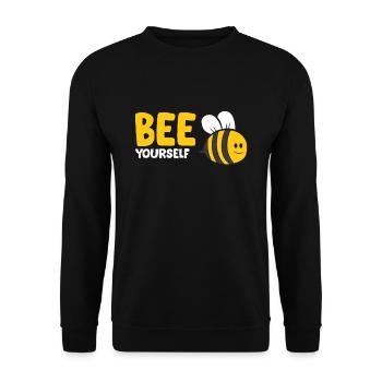 Bee Yourself Funny Bee - Unisex Sweatshirt - black - Front - Alina (178cm) & Michal (187cm)