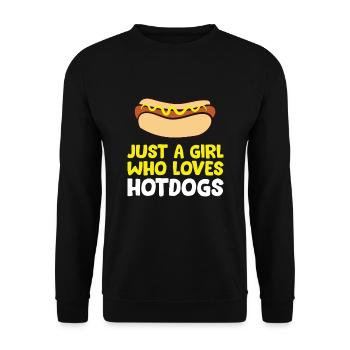 Juste une fille qui aime les hot-dogs - Sweat-shirt Unisexe - noir - Devant - Alina (178cm) & Michal (187cm)