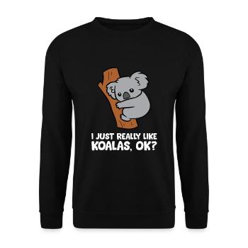 I Just Really Like Koalas, Okay Funny Koala - Unisex Sweatshirt - black - Front - Alina (178cm) & Michal (187cm)