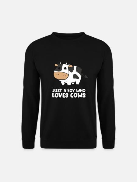 Nur ein Junge, der Kühe liebt - Unisex Pullover - Schwarz