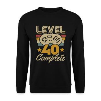 40e anniversaire niveau 40 Complete 40 ans cadeau - Sweat-shirt Unisexe - noir - Devant - Alina (178cm) & Michal (187cm)
