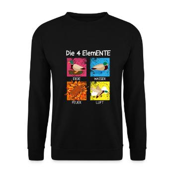 Les 4 Canard ElemENTE Canard Feu Eau - Sweat-shirt Unisexe - noir - Devant - Alina (178cm) & Michal (187cm)