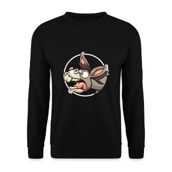 Funny Donkey Esel Maultier - Unisex Pullover - Schwarz - Vorne - Alina (178cm) & Michal (187cm)