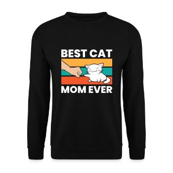 Beste Katzenmama aller Zeiten - Unisex Pullover - Schwarz - Vorne - Alina (178cm) & Michal (187cm)