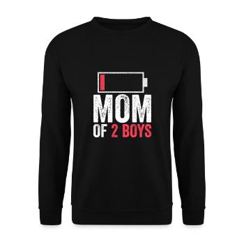 Maman de 2 garçons Idée de cadeau drôle pour les mamans - Sweat-shirt Unisexe - noir - Devant - Alina (178cm) & Michal (187cm)