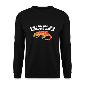 Gargoyle Gecko Boy Nur ein Junge, der Gargoyle - Unisex Pullover - Schwarz - Vorne - Alina (178cm) & Michal (187cm)