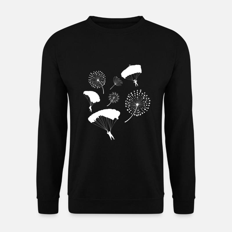 Fallschirm Löwenzahn Fallschirmspringer - Unisex Pullover - Schwarz