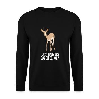 J’aime vraiment les gazelles - Sweat-shirt Unisexe - noir - Devant - Alina (178cm) & Michal (187cm)