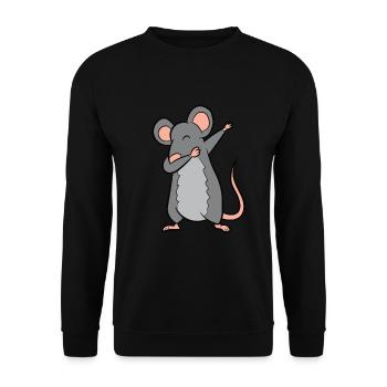 Rat Dabbing Love Rat Drôle de Rat de compagnie - Sweat-shirt Unisexe - noir - Devant - Alina (178cm) & Michal (187cm)
