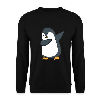 Penguin Dabbing Funny Penguin - Unisex Sweatshirt - black - Front - Alina (178cm) & Michal (187cm)