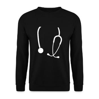 Stethoscope Nurse Doctor Funny Nurse - Unisex Sweatshirt - black - Front - Alina (178cm) & Michal (187cm)