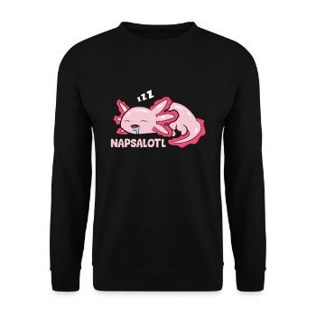 Cute Axolotl Lover Mexican Salamander Napsalotl - Unisex Sweatshirt - black - Front - Alina (178cm) & Michal (187cm)