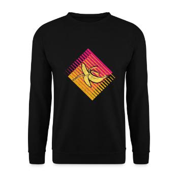 Banana Retro Fruit Fruit Fruit Fruit - Unisex Sweatshirt - black - Front - Alina (178cm) & Michal (187cm)