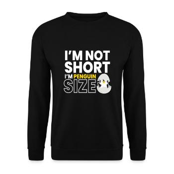 Im Not Short Pingouin Oiseau - Sweat-shirt Unisexe - noir - Devant - Alina (178cm) & Michal (187cm)