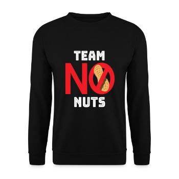 Team No Nuts Nüsse Nuss Nussalergie - Unisex Pullover - Schwarz - Vorne - Alina (178cm) & Michal (187cm)