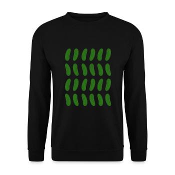 Pickles Kostüm Gurken Gewürzgurke - Unisex Pullover - Schwarz - Vorne - Alina (178cm) & Michal (187cm)