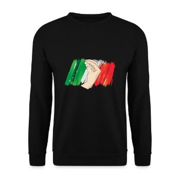Italie Salutation Italienne Italien - Sweat-shirt Unisexe - noir - Devant - Alina (178cm) & Michal (187cm)