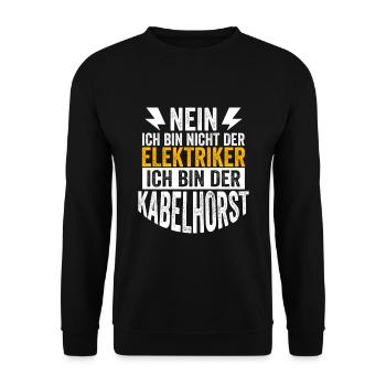 Nein Ich Bin Nicht Der Elektriker - Kabelhorst - Unisex Pullover - Schwarz - Vorne - Alina (178cm) & Michal (187cm)