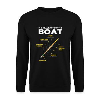 The Real Parts Of The Boat Rowing Rower - Unisex Sweatshirt - black - Front - Alina (178cm) & Michal (187cm)